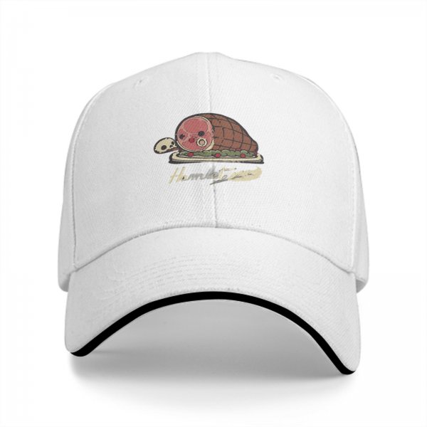 Black Baseball Cap With Hamlet Ham And Skull Graphic Print