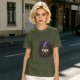 Olive green t-shirt with a hedgehog wizard graphic and 'I CAST' text