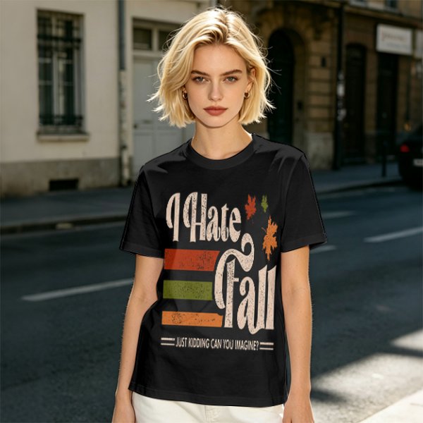 I Hate Fall Just Kidding Can You Imagine? Autumn Graphic T-Shirt