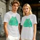Olive Green T-Shirt With Cute Frog Holding Knife Graphic