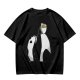 Olive T-Shirt With Panda Balancing Ramen Bowl Print
