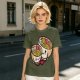 Olive T-Shirt With Cute Hugging Ramen Bowl Couple Print