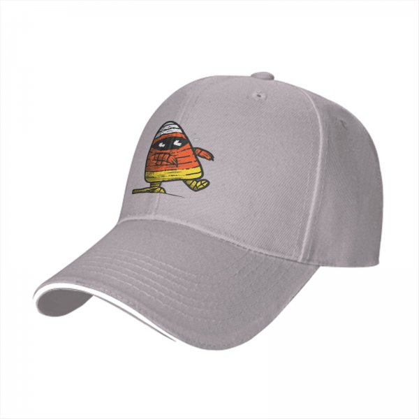 Black Baseball Cap with Mummy Candy Corn Halloween Graphic