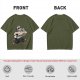 Olive T-Shirt with Cartoon Jason Voorhees Graphic Print