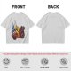 Olive T-Shirt With Cartoon Robot And Winged Vehicle Graphic