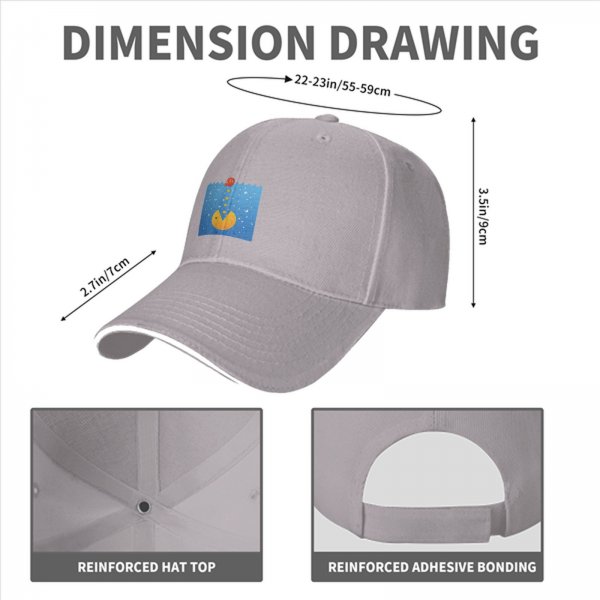 Black Baseball Cap With Underwater Pac-Man Graphic Print