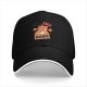 Black Baseball Cap With Cute Cat Feline Good Graphic Print