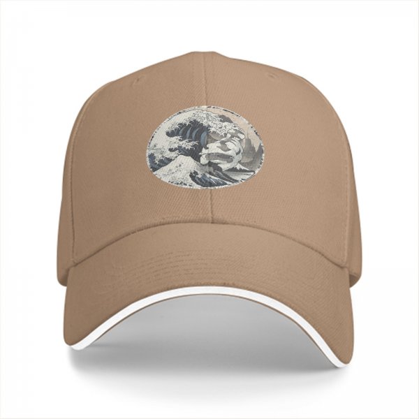 Black Baseball Cap with The Great Wave Off Kanagawa Print