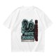 Olive T-Shirt With Neon White Dragon Graphic Print
