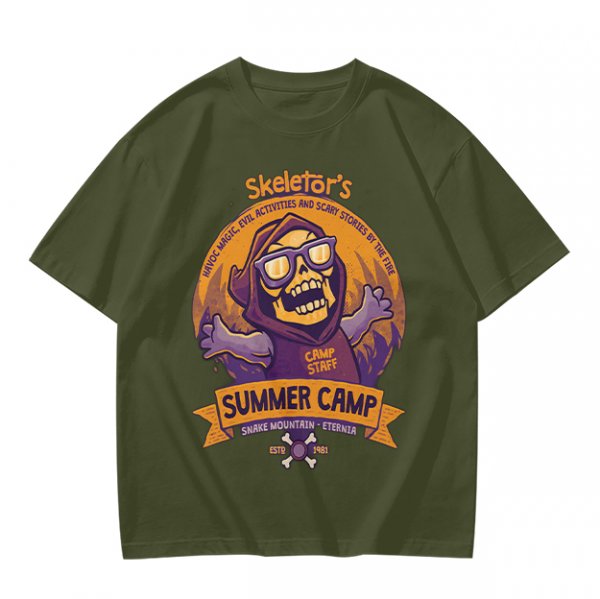 Skeletor's Summer Camp Themed Graphic T-Shirt