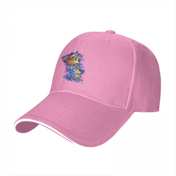 Black Baseball Cap With Cartoon Dog Characters Graphic