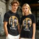 Olive graphic tee with punk raccoon and opossum 'Stay Trashy' print