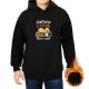 Black hoodie with caffeine loading duck graphic design