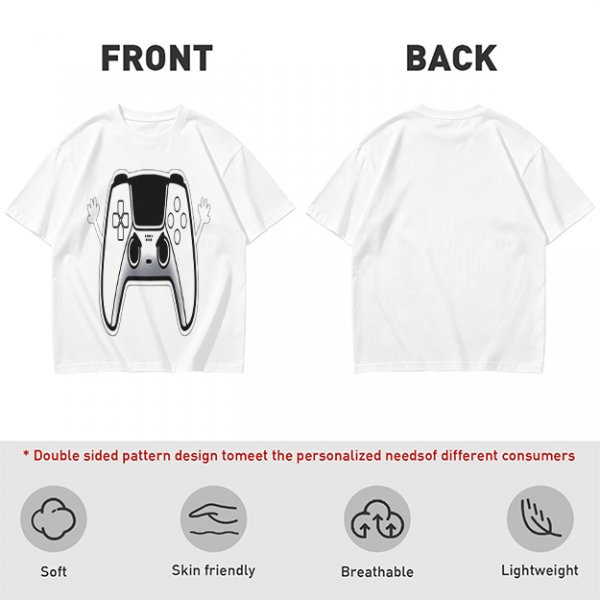 Olive T-Shirt With Cartoon Game Controller Graphic