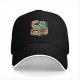 Black Baseball Cap With Retro Crow Coffee Machine Graphic