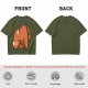 Olive Green T-Shirt With Cute Sleeping Red Panda Graphic