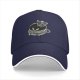 Black baseball cap with skeleton relaxing in coffee cup graphic