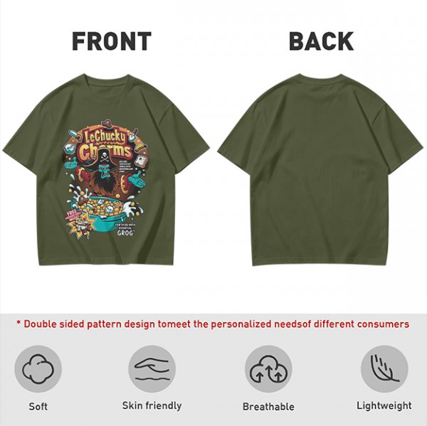 Olive T-Shirt With LeChucky Charms Pirate Cereal Graphic