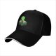 Black Baseball Cap With Green Silhouette Character Art Print