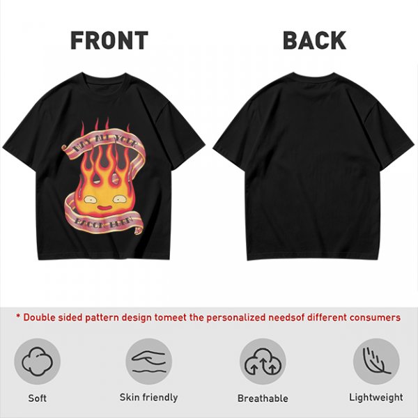 Olive T-Shirt With Calcifire Bacon Fire Graphic Print
