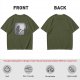 Olive T-Shirt With Horror Staircase Silhouette Graphic