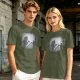 Olive T-Shirt With Horror Staircase Silhouette Graphic