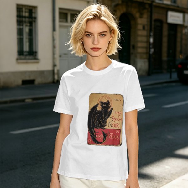 Olive t-shirt with vintage black dragon print design