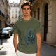 Olive T-shirt with Dark Fantasy Spirit Creature Graphic