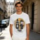 Olive graphic tee with punk raccoon and opossum 'Stay Trashy' print