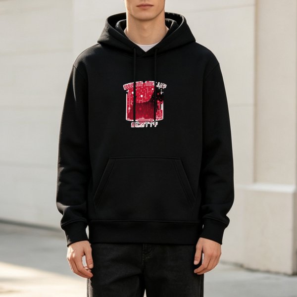 Beam Me Up Scotty Graphic Black Hoodie