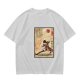 Olive t-shirt with firebender martial arts graphic print