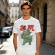 Olive T-Shirt With Cute Dinosaur Holding Its Own Butt Japanese Print