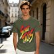 Olive Green T-Shirt With Street Tacos Gradient Graphic Print