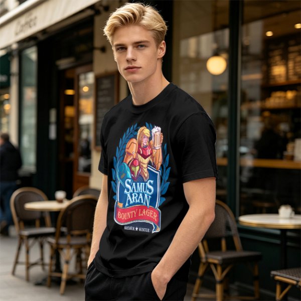 Samus Aran Bounty Lager Graphic T-Shirt