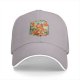 Black Baseball Cap with Retro Sunset Tiny Drinks Fruit Graphic