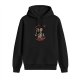 Black hoodie with skeleton holding beer and 'Cheers to my crappy future' print