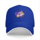 Black baseball cap with cute fantasy bird family illustration
