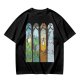 Olive T-Shirt With Stained Glass Style Four Seasons Forest Creature Art
