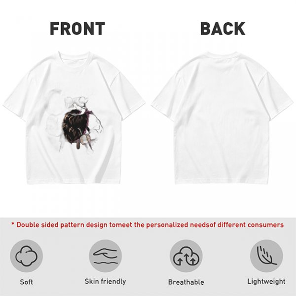 Olive green graphic t-shirt with dark fantasy creature print