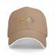 Black Baseball Cap With Cute Fire And Smoke Character Print