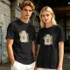 Olive Green T-Shirt With Cute Totoro And Leaf Print