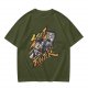 Olive Street Fighter Graphic T-Shirt with Fighting Character Art