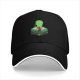 Black Baseball Cap With Green Silhouette Character Art Print