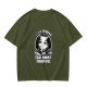 Olive t-shirt with Wednesday Addams 'I Like People Far Away From Me' print