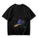 Olive T-Shirt with Witch Hat and Broom Halloween Graphic