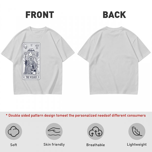 Olive T-Shirt With The Wizard Tarot Card Style Graphic Print