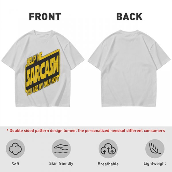 Olive t-shirt with 'Help Me Sarcasm You Are My Only Hope' print
