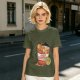 Olive T-Shirt with Capybara in Cup Noodle Graphic Print