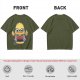 Olive T-shirt with Cool Stylized Duck Graphic Print