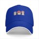 Black baseball cap with cute mushroom creature graphic print